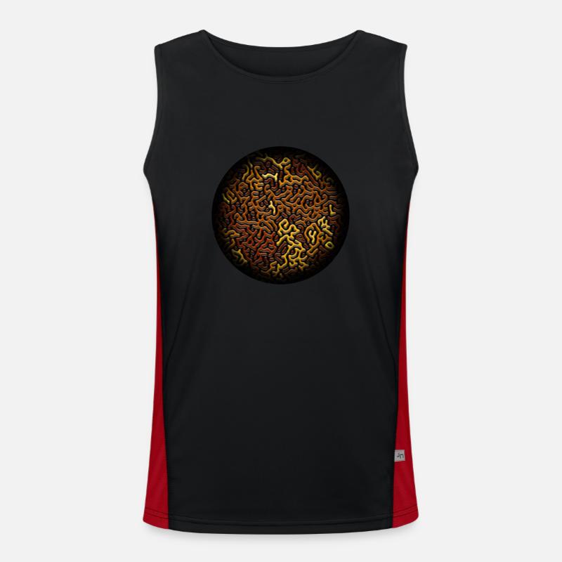 Turing Pattern - Men's Functional Contrast Tank Top  - black/red