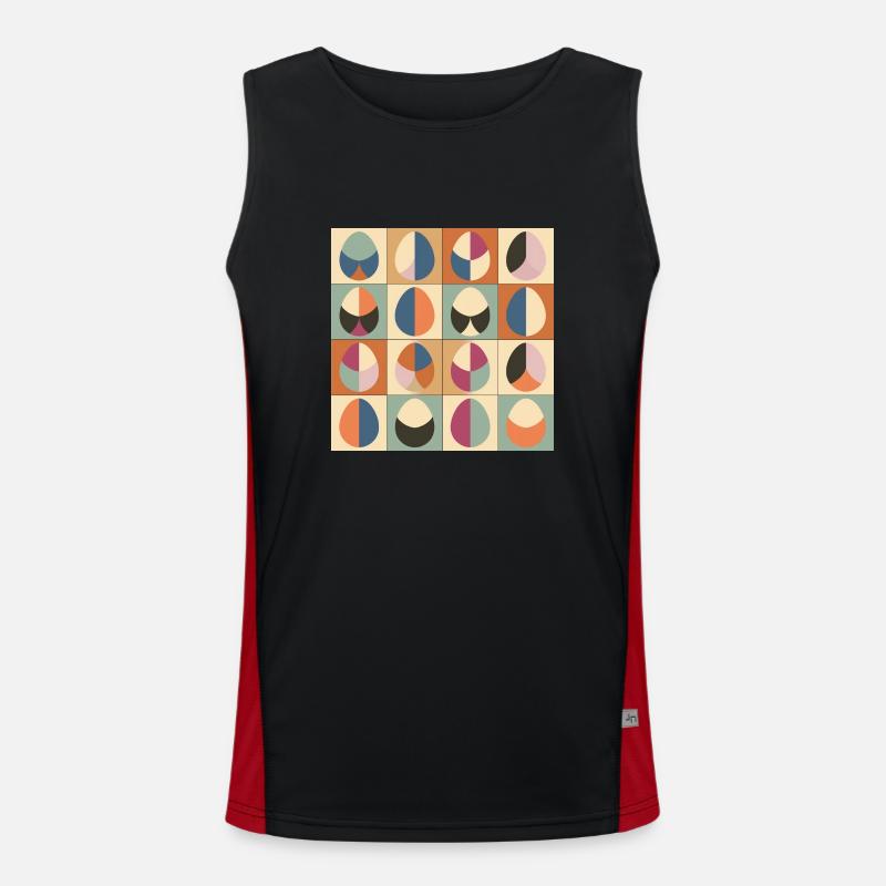 Easter Eggs Design No.01 - Men's Functional Contrast Tank Top - black/red