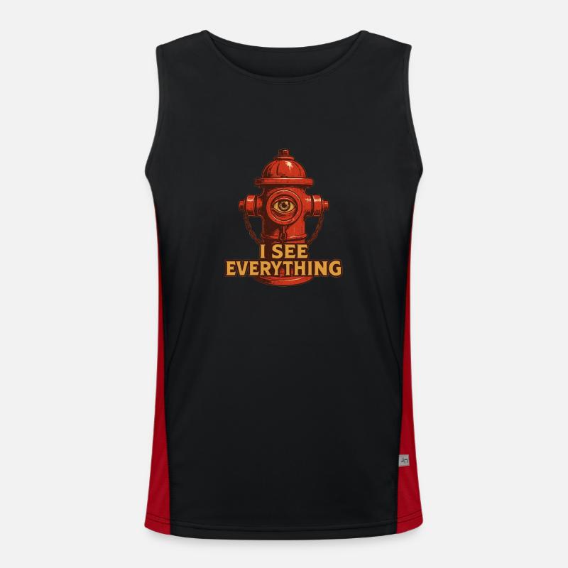Ich sehe alles I see everything Hydrant Funktionelles Kontrast-Tank Top für Männer 