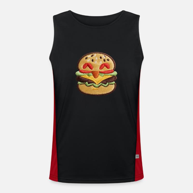 Burger brodé Débardeur respirant contrasté Homme 