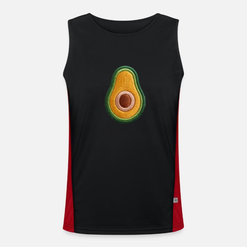 Bestickte Avocado Funktionelles Kontrast-Tank Top für Männer 
