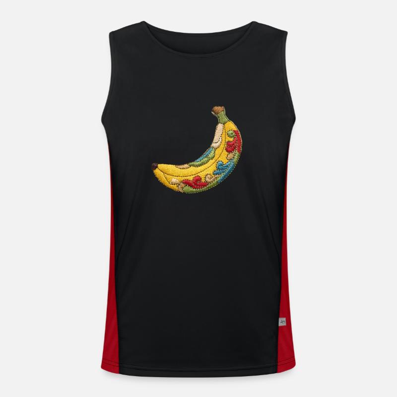 Banane brodée Débardeur respirant contrasté Homme 