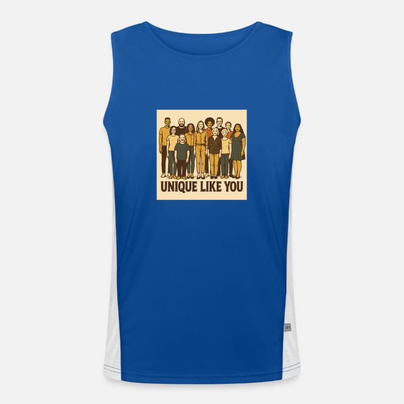 Unique like you einmalig wie du Funktionelles Kontrast-Tank Top für Männer 