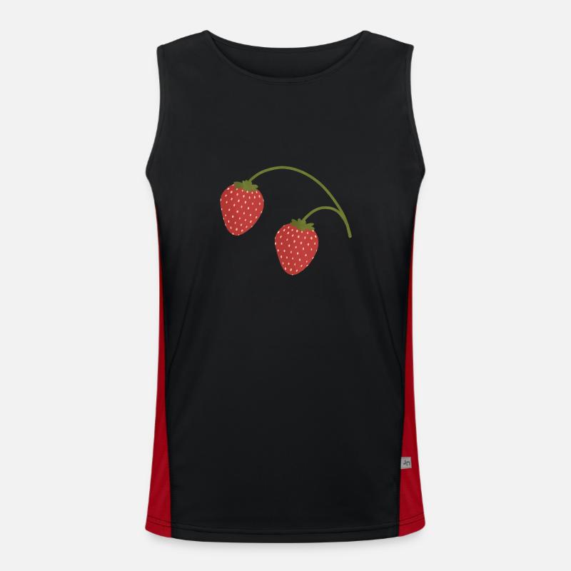 Erdbeeren Funktionelles Kontrast-Tank Top für Männer 