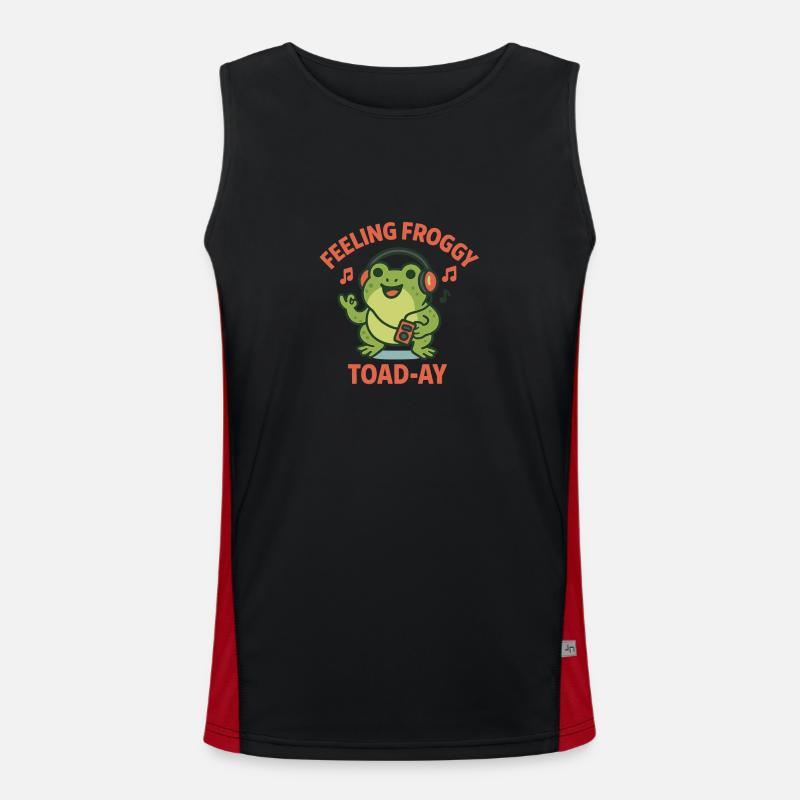 Feeling Froggy Toad-ay Funny Music Toad Pun Men's Functional Contrast Tank Top 