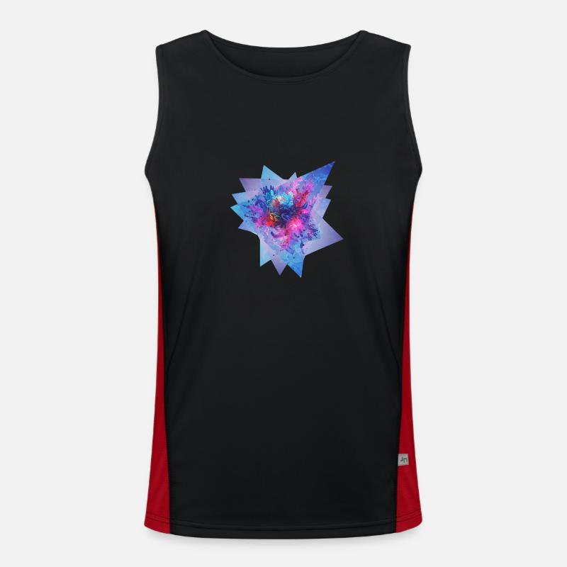 Fractal Pulse Funktionelles Kontrast-Tank Top für Männer 