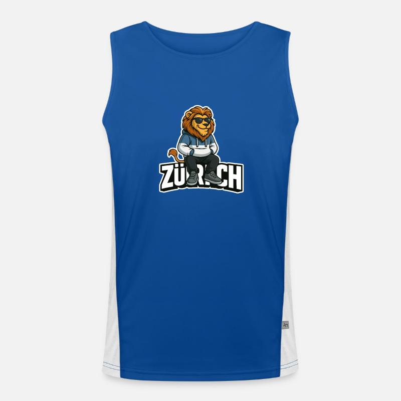 Zürich Löwe Funktionelles Kontrast-Tank Top für Männer 