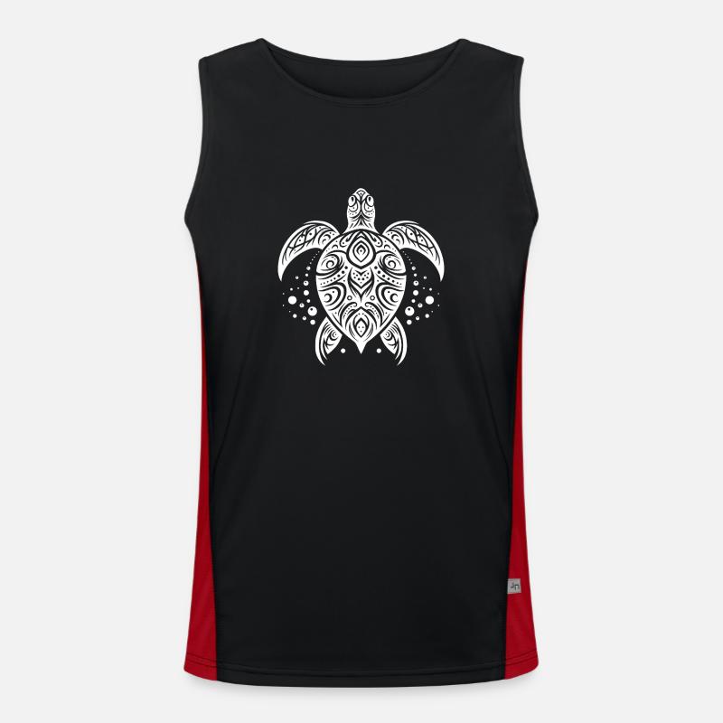 Pacific Turtle Tattoo Art Timeless - Men's Functional Contrast Tank Top  - black/red