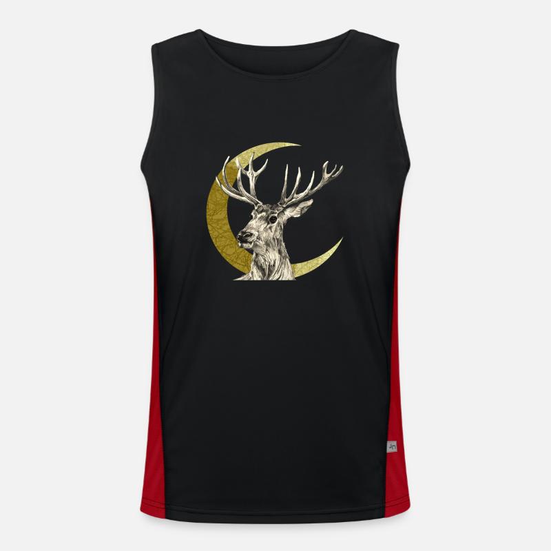 Deer - Men's Functional Contrast Tank Top  - black/red