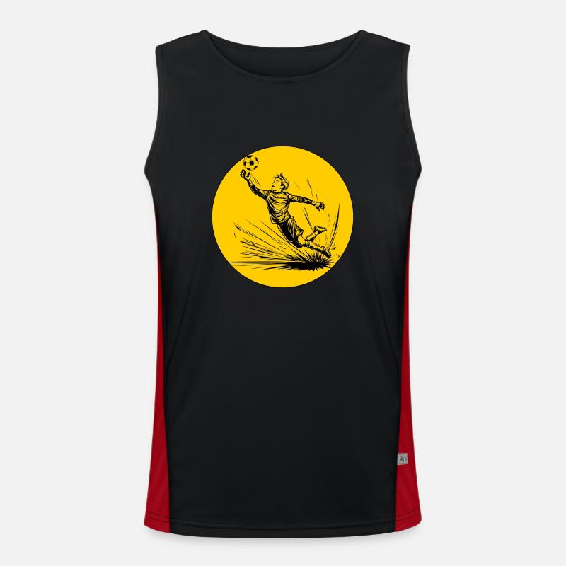 Goalkeeper (black and yellow) - Men's Functional Contrast Tank Top  - black/red