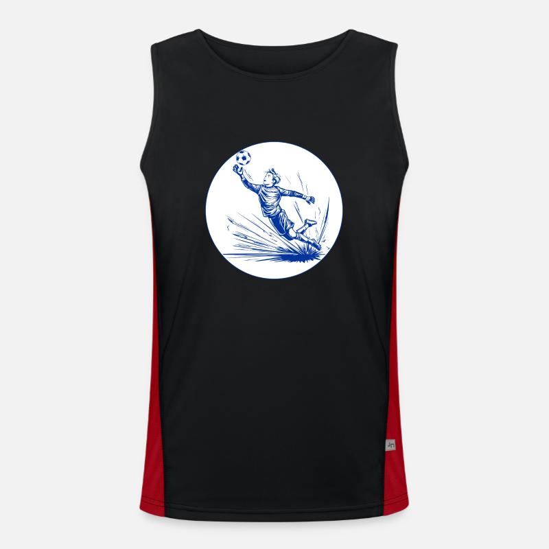 Torwart (blau-weiß) Funktionelles Kontrast-Tank Top für Männer 