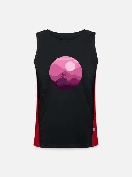 Mountain Biker - Men's Functional Contrast Tank Top  - black/red - Front