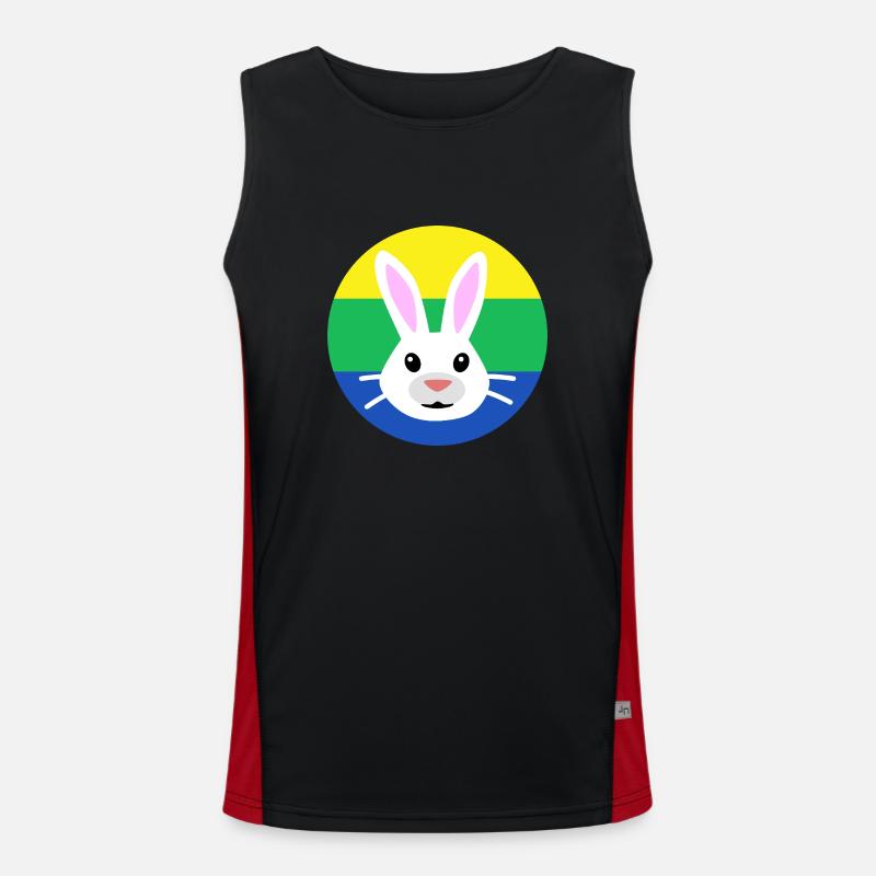 Drapeau visage de lapin | ~Relations avec NU | Vecteur Débardeur respirant contrasté Homme 