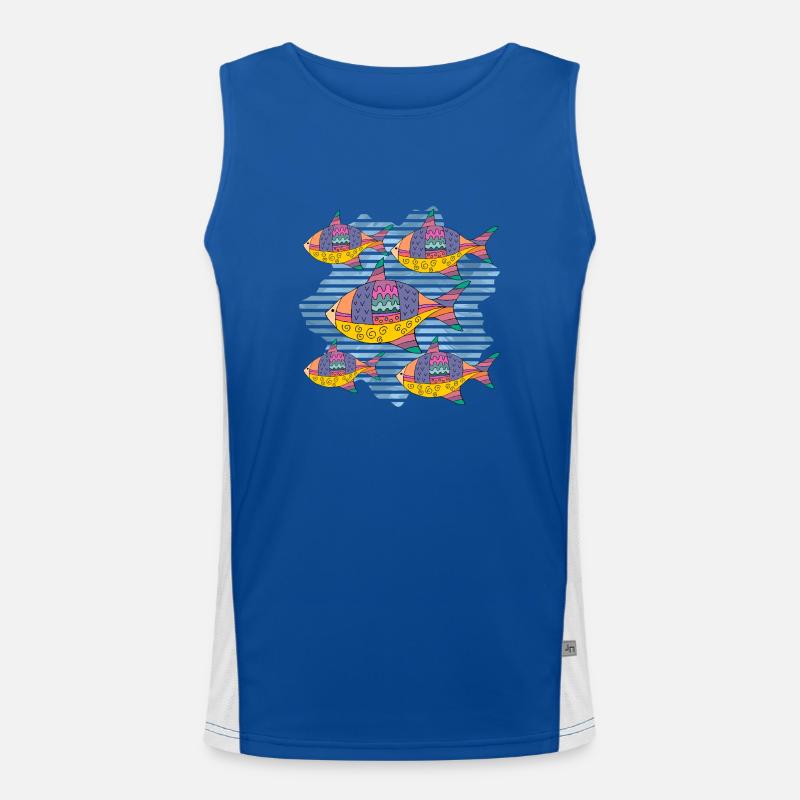 Fisch Funktionelles Kontrast-Tank Top für Männer 
