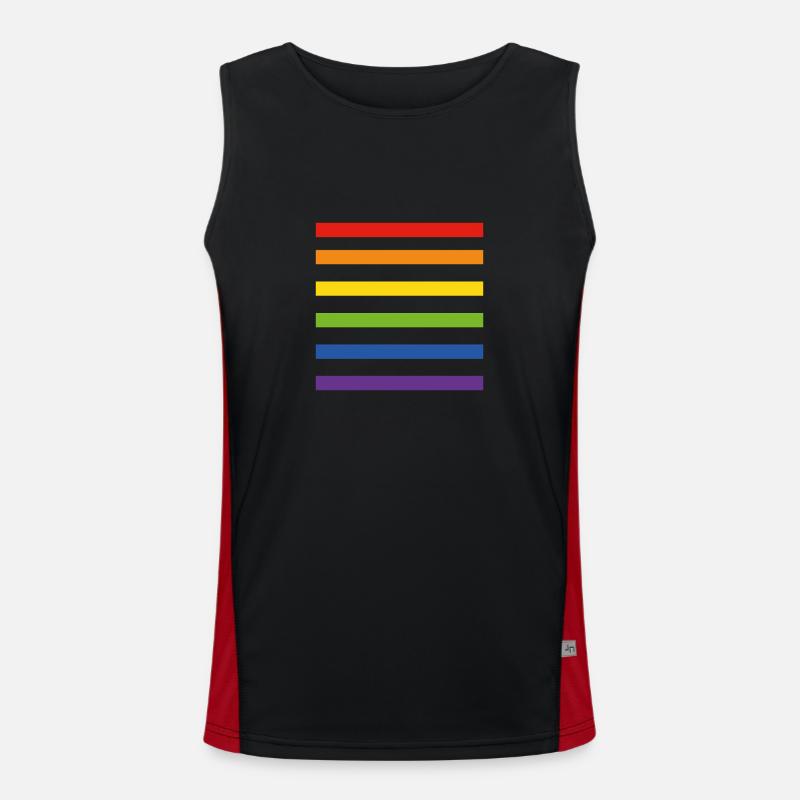 Regenbogenfahne Funktionelles Kontrast-Tank Top für Männer 