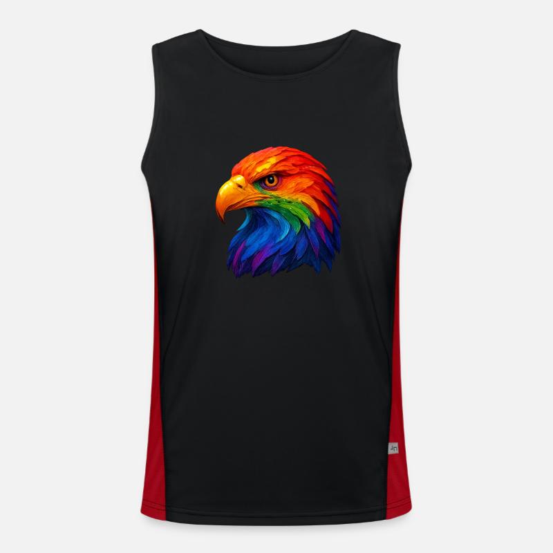 Color Feather White-tailed Eagle Head Men's Functional Contrast Tank Top 