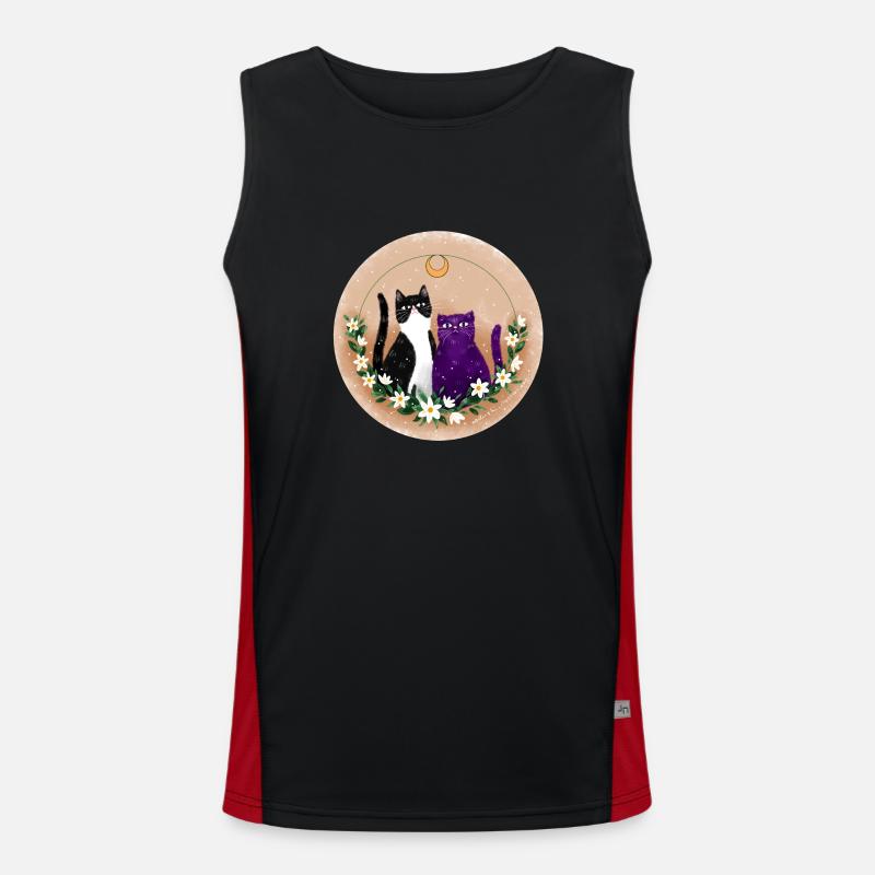Zwei Katzen Funktionelles Kontrast-Tank Top für Männer 