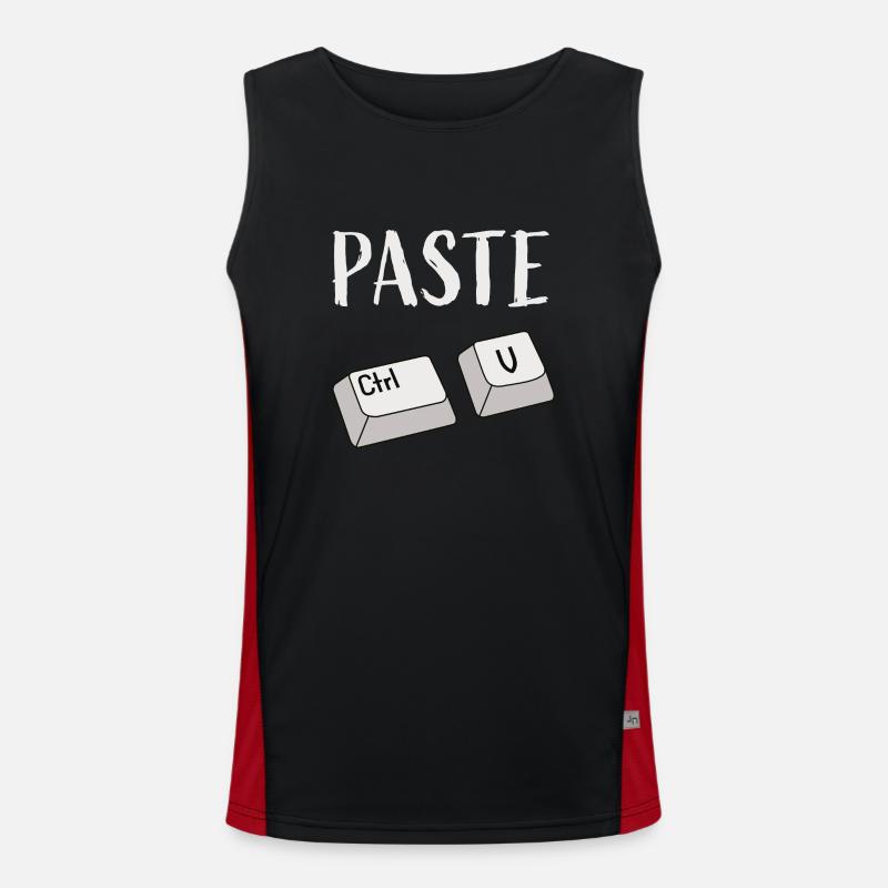 Ctrl V Insert - Men's Functional Contrast Tank Top  - black/red
