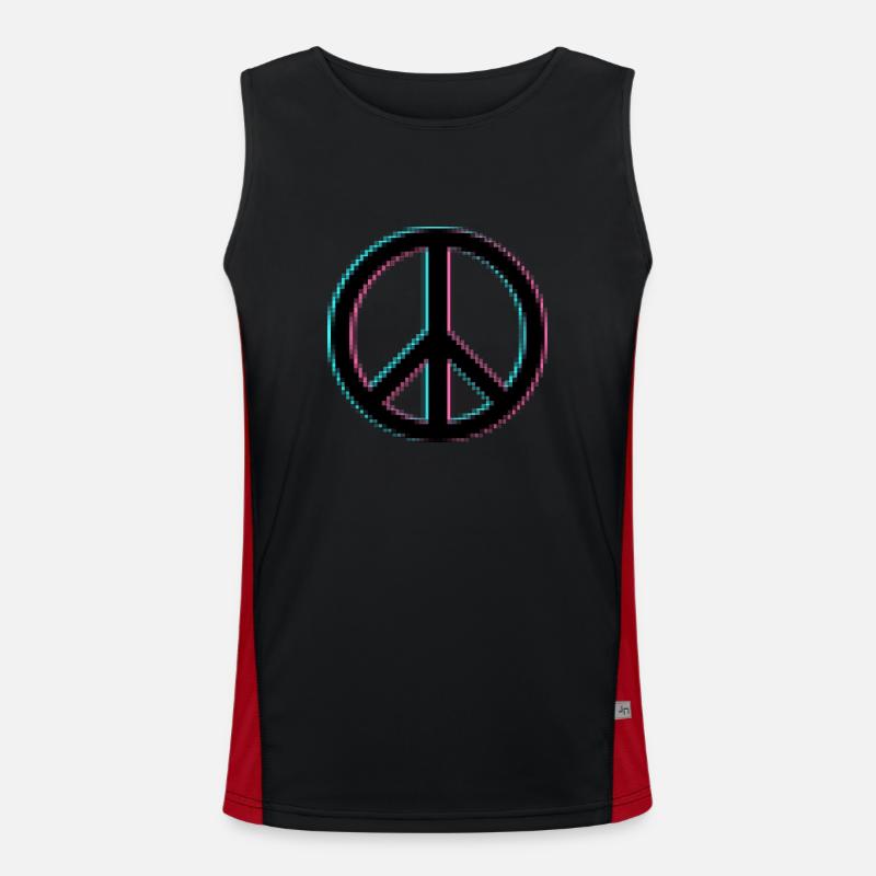PEACE PIXEL Funktionelles Kontrast-Tank Top für Männer 