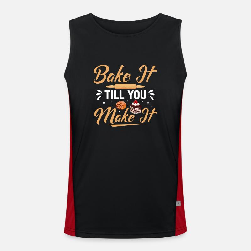 Bake It Till You Make It Baking Cake Cookie Pastr Funktionelles Kontrast-Tank Top für Männer 