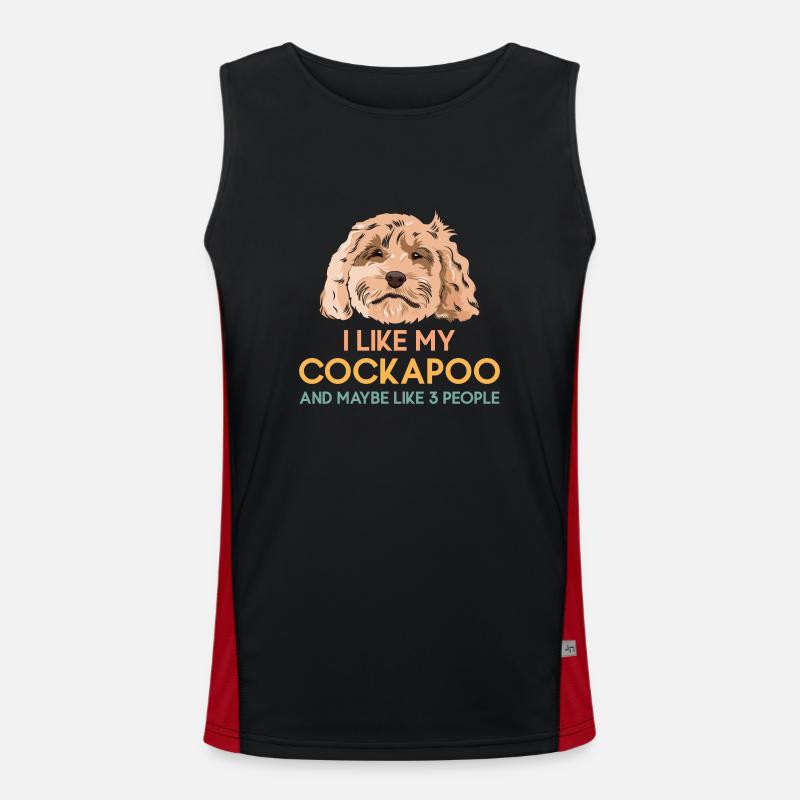 Cockapoo Hund Funktionelles Kontrast-Tank Top für Männer 