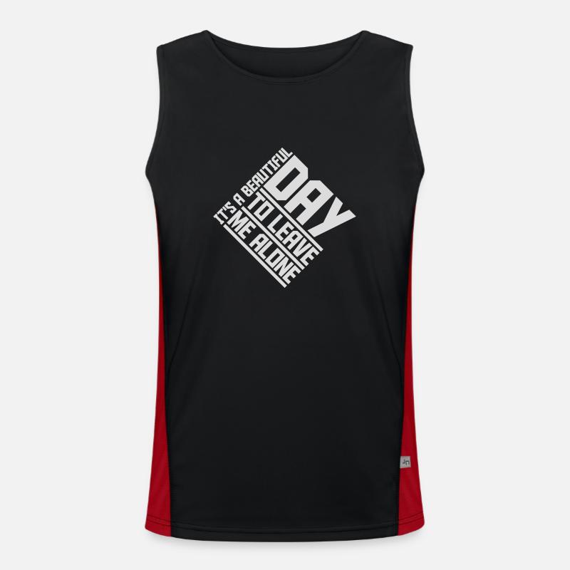 leave me alone day - Men's Functional Contrast Tank Top  - black/red