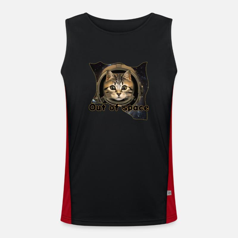 Space cat 3 Funktionelles Kontrast-Tank Top für Männer 