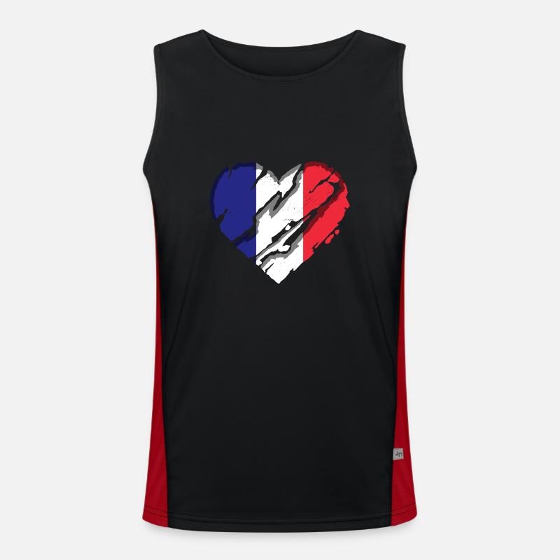 France Drapeau utilisé Look Drapeau français Débardeur respirant contrasté Homme 