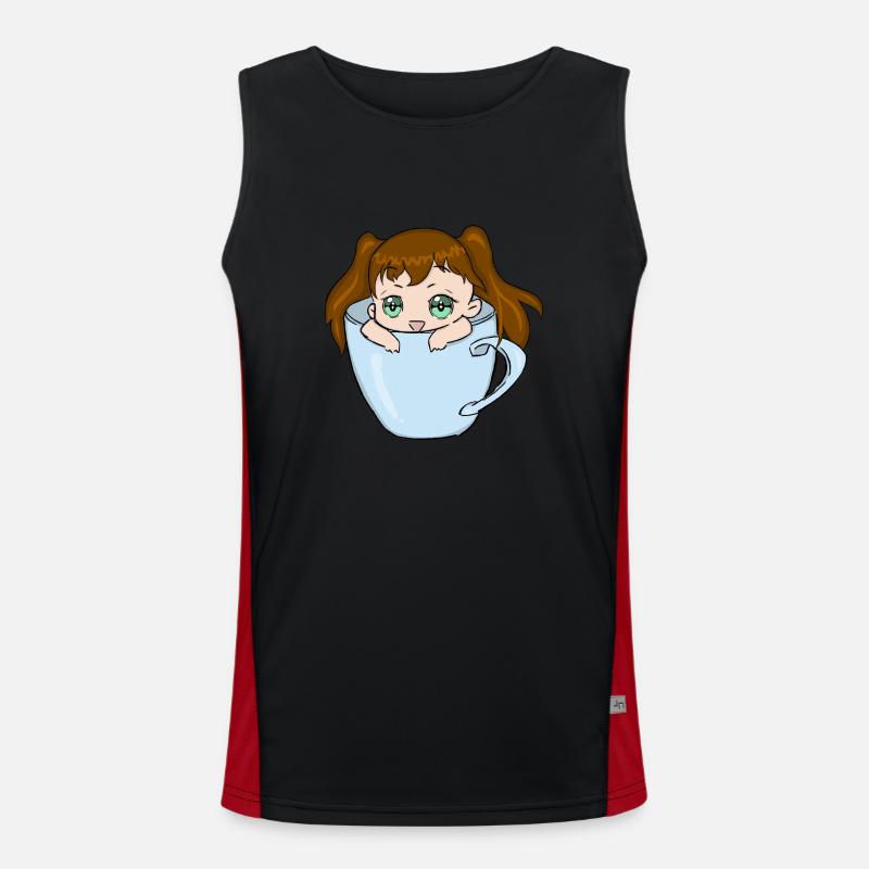Süßes Chibi Mädchen Funktionelles Kontrast-Tank Top für Männer 