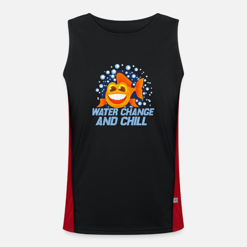 Water Change And Chill Aquarium Owner Fish Keeping Men's Functional Contrast Tank Top 