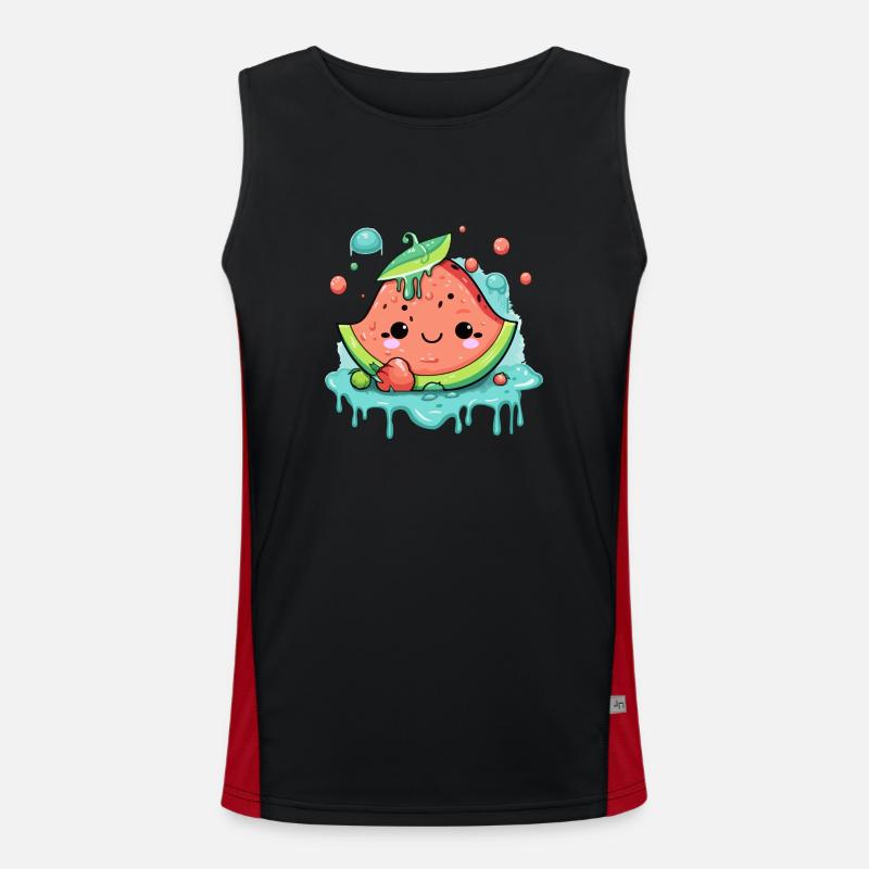 Eli pastèque Kawaii Débardeur respirant contrasté Homme 