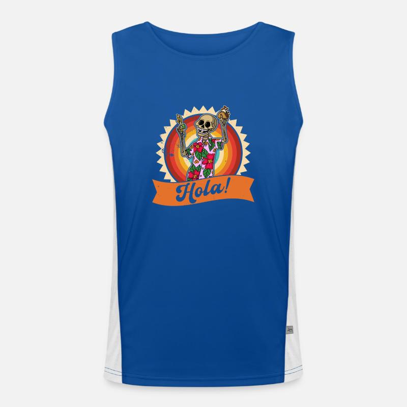 Skeleton Vacances Été Mexique Beach Taco Débardeur respirant contrasté Homme 