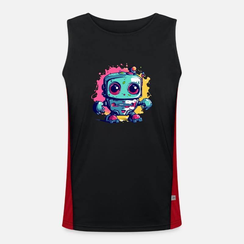 Block the kawaii robot Men's Functional Contrast Tank Top 