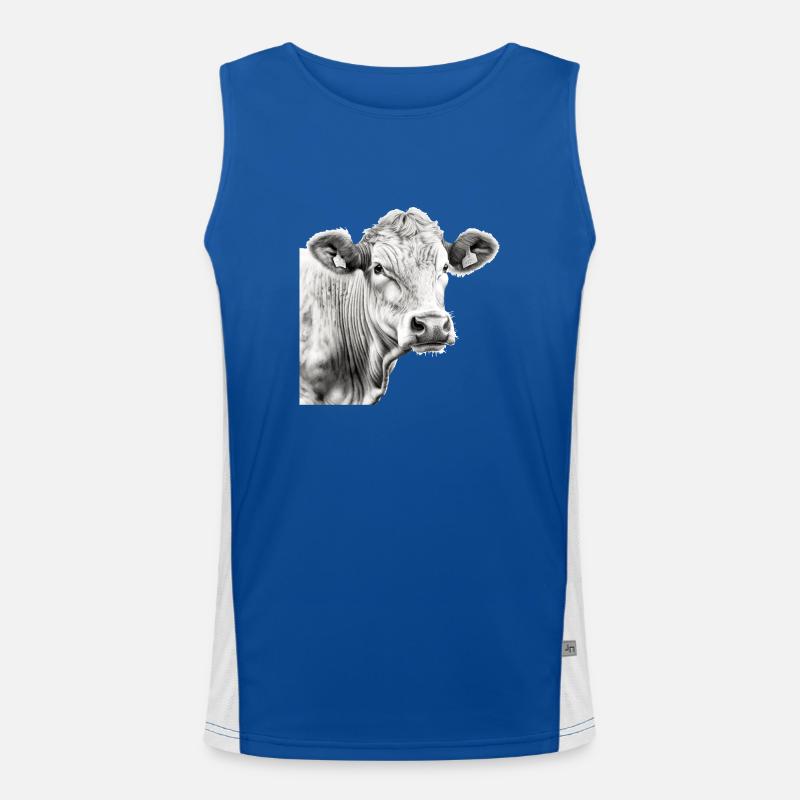 Die Kuh im Bleistift Nr. 3 Funktionelles Kontrast-Tank Top für Männer 