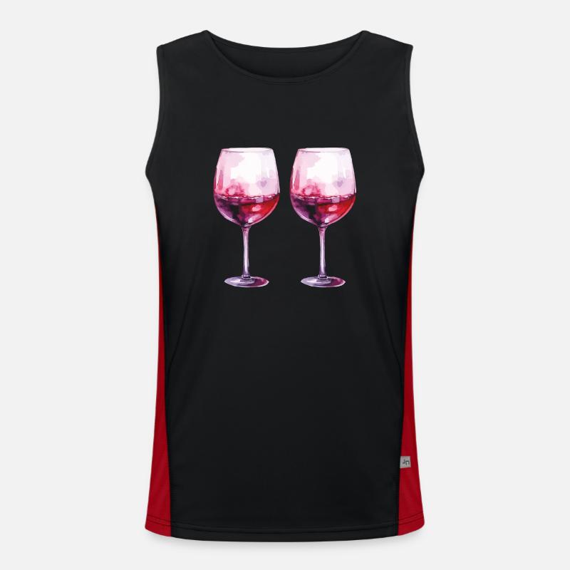 wine glasses Men's Functional Contrast Tank Top 