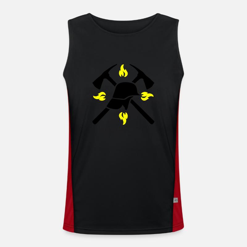 Firefighter Helmet Axe 2 Men's Functional Contrast Tank Top 