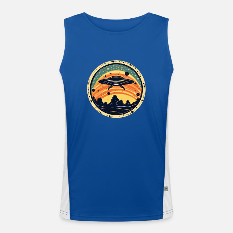 UFOs am Nachthimmel - Jackson Pollock-Stil Funktionelles Kontrast-Tank Top für Männer 