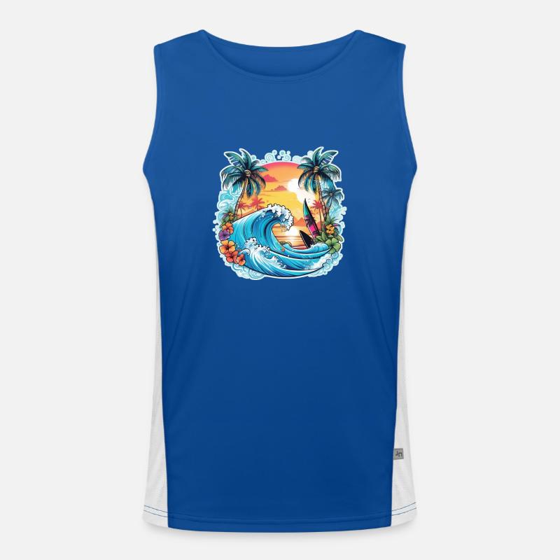 surf plage palmier soleil vacances Débardeur respirant contrasté Homme 
