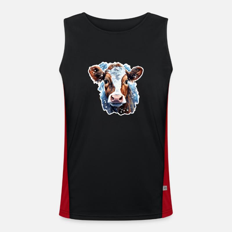Beef in the snow Men's Functional Contrast Tank Top 