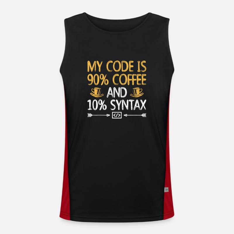 Kaffee-Codierung Programmierer Programmierer Entwickler Nerd Coff Funktionelles Kontrast-Tank Top für Männer 