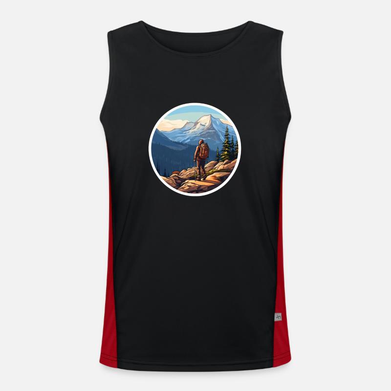 Wandern oder Hiking - Men's Functional Contrast Tank Top  - black/red