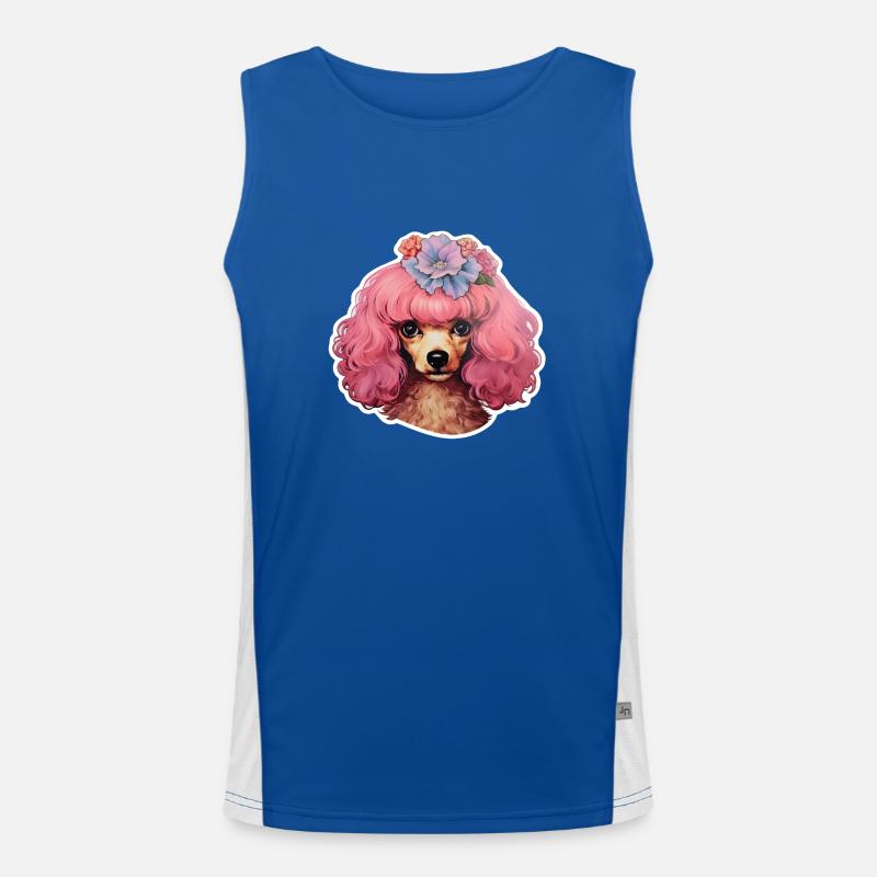 Poodle decorated Men's Functional Contrast Tank Top 