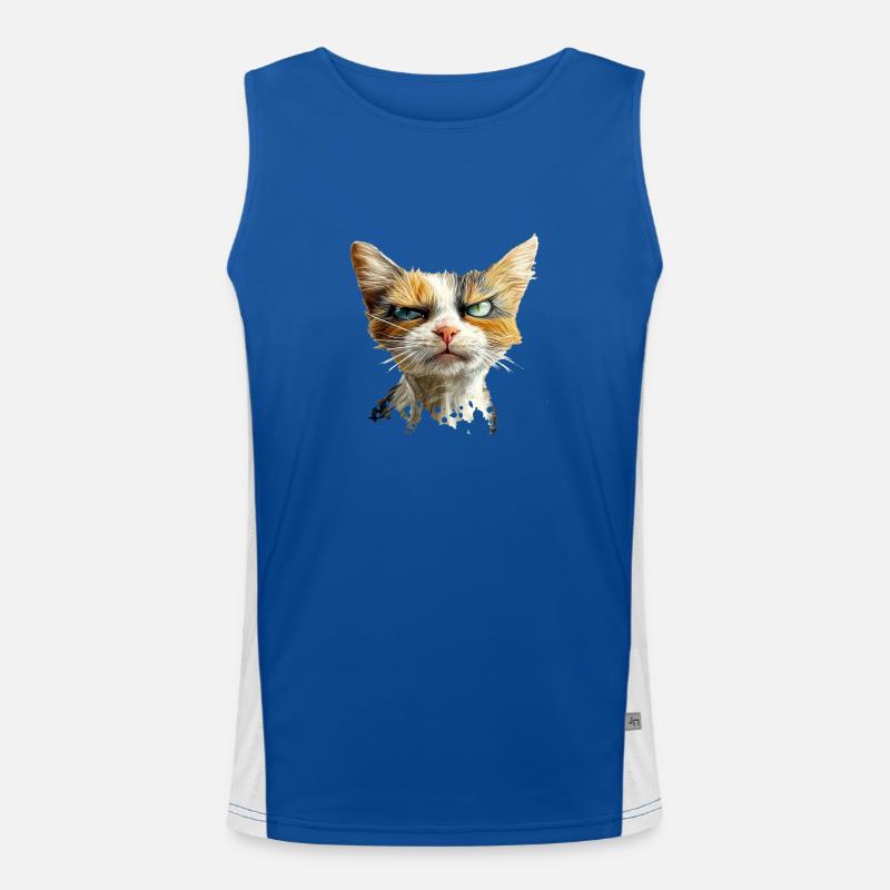 Crumpy Cat Funktionelles Kontrast-Tank Top für Männer 