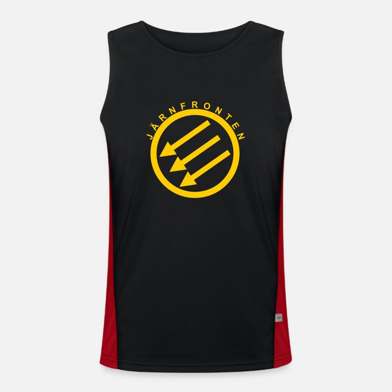 Järnfronten / Eiserne Front / Iron Front - Funktionelles Kontrast-Tank Top für Männer  - Schwarz/Rot