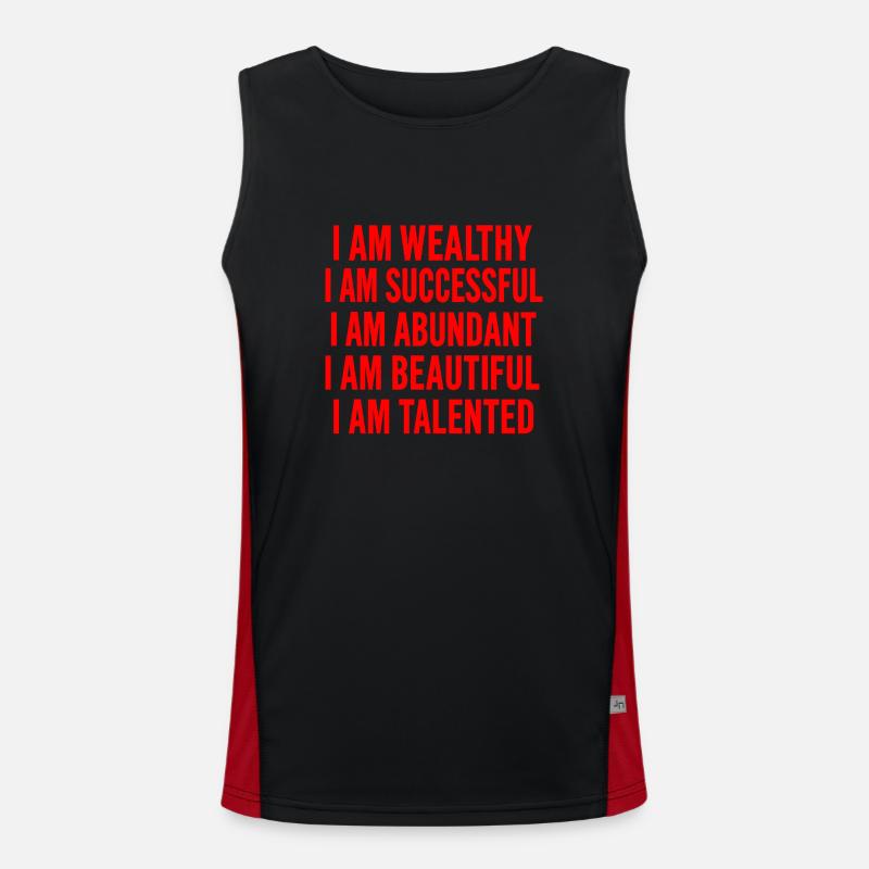 Kraftvolle Selbstliebe-Affirmationen Funktionelles Kontrast-Tank Top für Männer 