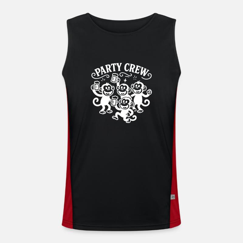 Party Crew Monkey Beer - Men's Functional Contrast Tank Top - black/red