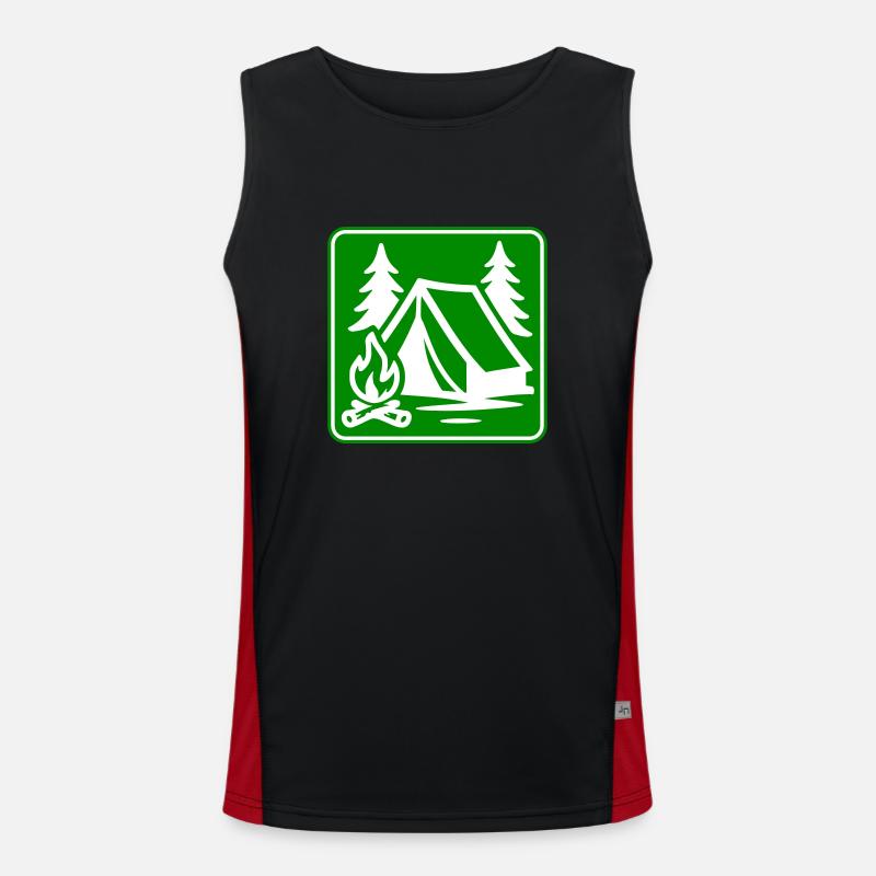 Camping Tent Icon Men's Functional Contrast Tank Top 