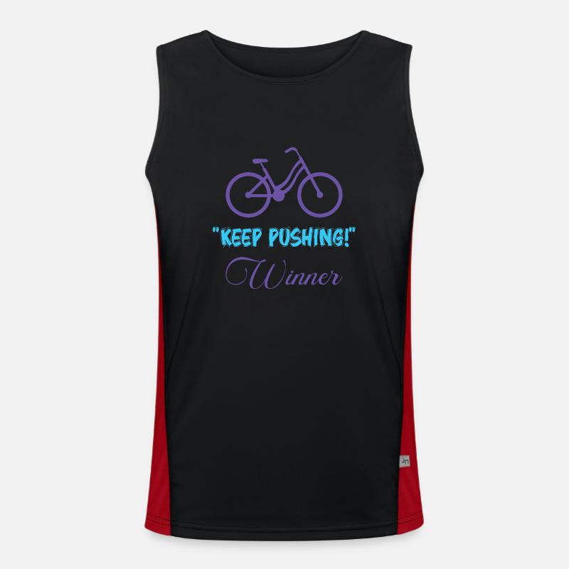 Vélo Motivation – Keep Pushing Design Minimal Débardeur respirant contrasté Homme 