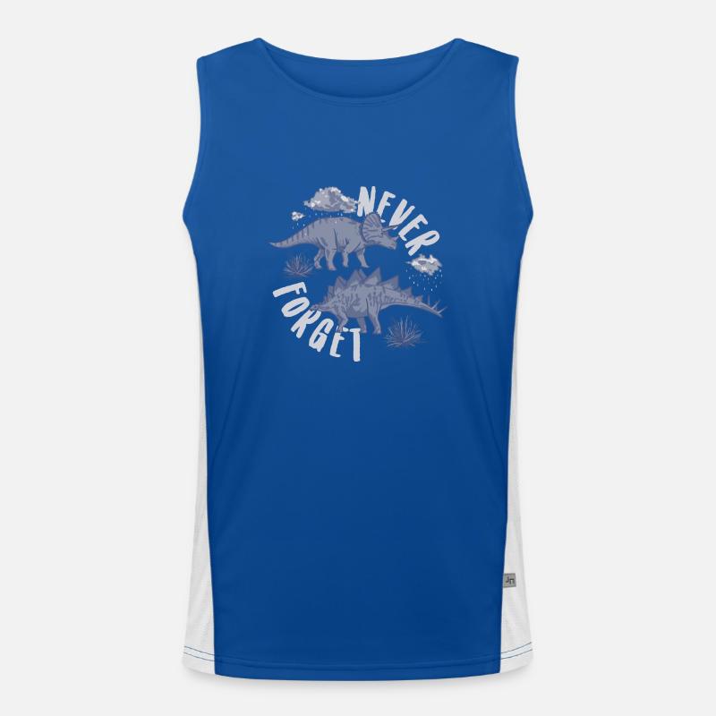 Never forget blau Funktionelles Kontrast-Tank Top für Männer 