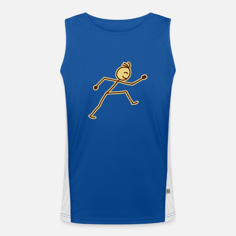 walking_stick_figure_2c Men's Functional Contrast Tank Top 